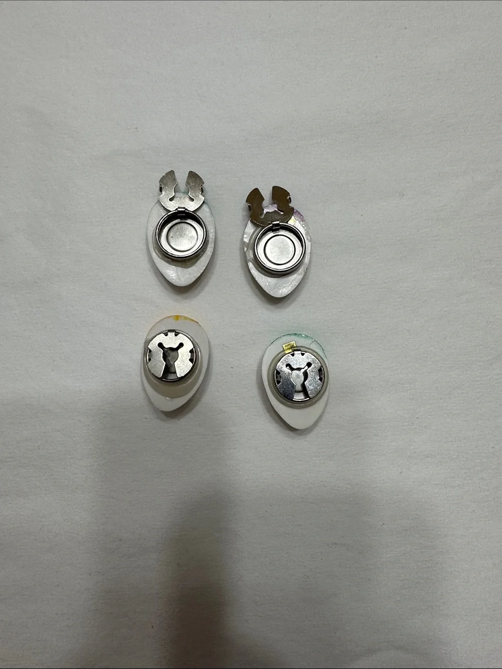 Artisan Ceramic Mask button covers- White with Multicolor Accents